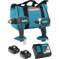 LXT Cordless Impact Driver & Hammer Drill/Driver Combo Kit, Lithium-Ion, 18 V Stor-it Systems