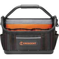 17" Tradesman Open Top Tool Bag, Polyester, 25 Pockets, Black/Orange Stor-it Systems