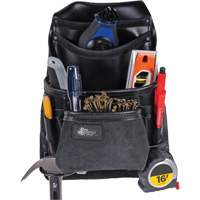 Phantom Collection Heavy-Duty Nail & Tool Bag, Leather, 10 Pockets, Black Stor-it Systems