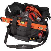 Phantom Collection 18" Contractor's Tool Bag, Ballistic Polyester, 25 Pockets, Black Stor-it Systems