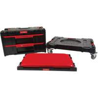 Ensemble de coffres &agrave; outils Arx de 3 morceaux avec socle &agrave; roulettes pivotantes, 23-1/10" x 15" x 13-2/5', Noir Stor-it Systems
