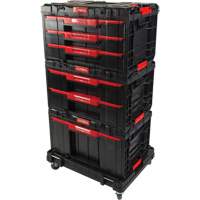 Ensemble de coffres &agrave; outils Arx de 4 morceaux avec socle &agrave; roulettes pivotantes, 23-1/10" x 15" x 22-1/2", Noir Stor-it Systems