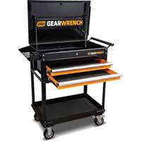 Chariot utilitaire, 2 tiroirs, 32-1/2" la x 42" h, Noir/Orange Stor-it Systems