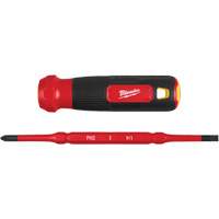 Tournevis &agrave; embouts interchangeables &agrave; tige articul&eacute;e isol&eacute; 1000 V, 2-en-1, 8-4/5" lo, Prise Coussin&eacute;e Stor-it Systems