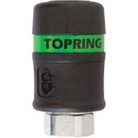 TOPQUIK Ultraflo 7.8 mm Quick Coupler, Polyester Composite, 3/8", Female NPT, 174 PSI Stor-it Systems