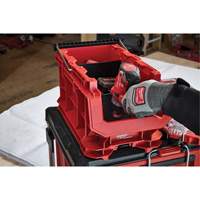 Bac compact PACKOUT, 15-1/2" x 9-1/2" x 8-3/4", Noir/Rouge Stor-it Systems