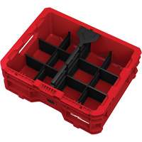 Bac &agrave; profil bas PACKOUT, 15" x 18-5/8" x 6-5/8", Noir/Rouge Stor-it Systems