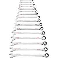 120XP Universal Spline XL SAE Wrench Set, Ratcheting Combination, 16 Pieces, Imperial Stor-it Systems