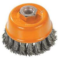 Knot-Twisted Wire Cup Brush, 3" Dia. x M10x1.25 Arbor UE886 | Stor-it Systems