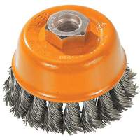Knot-Twisted Wire Cup Brush, 3" Dia. x M10x1.5 Arbor UE887 | Stor-it Systems