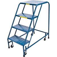 Rolling Step Ladder with Locking Step, 4 Steps, 18" Step Width, 37" Platform Height, Steel VC133 | Stor-it Systems