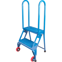 Portable Folding Ladder, 2 Steps, Perforated, 20" High VC436 | Stor-it Systems