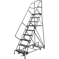 &eacute;chelles roulantes multidirectionnelles, 9 marches, Largeur de la marche 24", Hauteur de la plateforme 90", Acier Stor-it Systems
