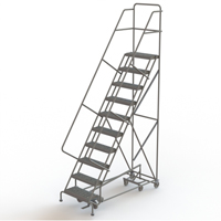 All Directional Rolling Ladder, 10 Steps, 24" Step Width, 100" Platform Height, Steel VC553 | Stor-it Systems