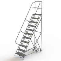 &eacute;chelles roulantes multidirectionnelles, 11 marches, Largeur de la marche 24", Hauteur de la plateforme 110", Acier Stor-it Systems