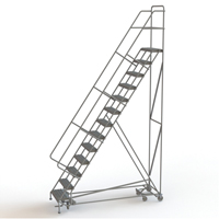 &eacute;chelles roulantes multidirectionnelles, 13 marches, Largeur de la marche 24", Hauteur de la plateforme 130", Acier Stor-it Systems