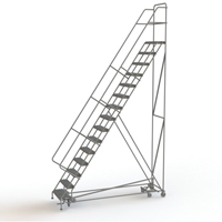 &eacute;chelles roulantes multidirectionnelles, 15 marches, Largeur de la marche 24", Hauteur de la plateforme 150", Acier Stor-it Systems