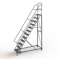 &eacute;chelles roulantes robustes, 12 marches, Largeur de la marche 24", Hauteur de la plateforme 120", Acier Stor-it Systems
