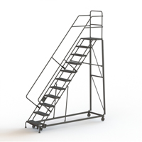 Heavy Duty Safety Slope Ladder, 11 Steps, Perforated, 50° Incline, 110" High Stor-it Systems