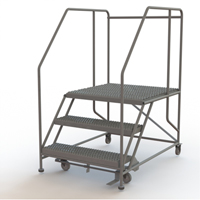 Mobile Work Platform, Steel, 3 Steps, 30" H, 36" D, 36" Step, Serrated Stor-it Systems