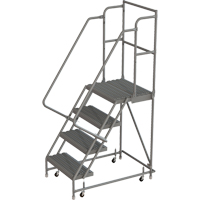 Deep Top Step Rolling Ladder, 4 Steps, 16" Step Width, 40" Platform Height, Steel VC764 | Stor-it Systems