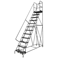 Deep Top Step Rolling Ladder, 7 Steps, 16" Step Width, 70" Platform Height, Steel VC770 | Stor-it Systems