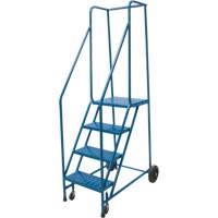 Rolling Step Ladder, 4 Steps, 18" Step Width, 37" Platform Height, Steel VD441 | Stor-it Systems