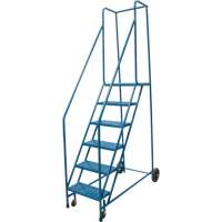 Rolling Step Ladder, 6 Steps, 18" Step Width, 55" Platform Height, Steel VD443 | Stor-it Systems