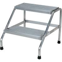 Aluminum Step Stand, 2 Step(s), 22-13/16" W x 24-9/16" L x 20" H, 500 lbs. Capacity VD457 | Stor-it Systems