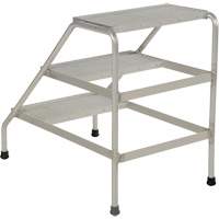 Aluminum Step Stand, 3 Step(s), 22-13/16" W x 34-9/16" L x 30" H, 500 lbs. Capacity VD459 | Stor-it Systems