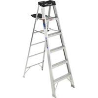 Step Ladder with Pail Shelf, 6', Aluminum, 300 lbs. Capacity, Type 1A VD560 | Stor-it Systems