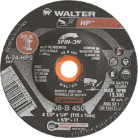 HP™ Spin-On Grinding Wheel, 4-1/2" x 1/4", 5/8"-11 Arbor, Type 27S VV401 | Stor-it Systems