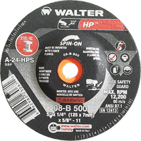 HP™ Spin-On Grinding Wheel, 5" x 1/4", 5/8"-11 Arbor, Type 27S VV402 | Stor-it Systems