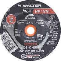 Meule &agrave; moyeu d&eacute;port&eacute; Double-X, 4-1/2" x 1/4", Arbre 5/8"-11, Type 27S Stor-it Systems