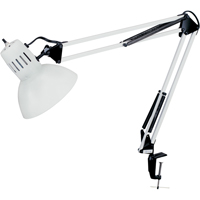 Swing Arm Clamp-On Desk Lamps, 100 W, Incandescent, C-Clamp, 36" Neck, White XA983 | Stor-it Systems
