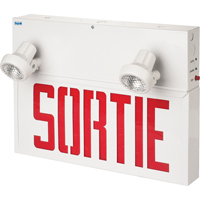 Stella Combination Signs - Sortie, LED, Hardwired, 17-1/2" L x 12-1/2" W, French XB932 | Stor-it Systems