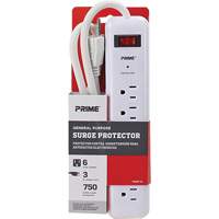 Protecteurs de surtension, 6 Prises, 750 J, 1875, Cordon 3' Stor-it Systems