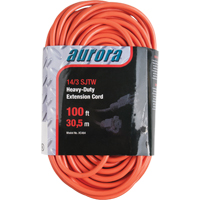 Vinyl Extension Cord, Outdoor, SJTW, 14/3 AWG, 13 A, 100' Stor-it Systems
