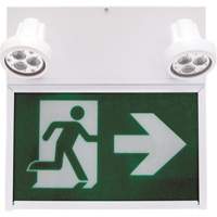 Running Man Exit Sign, LED, Battery Operated/Hardwired, 12" L x 12 1/2" W, Pictogram XE664 | Stor-it Systems