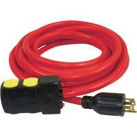 Generator Extension Cord with Resets, SJTW, 10 AWG, 20 A, 4 Outlet(s), 25' XE667 | Stor-it Systems