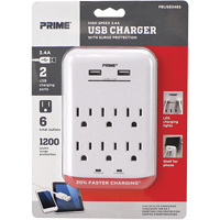 Prime&reg; USB Charger with Surge Protector Stor-it Systems
