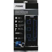 Limiteurs de surtension avec chargeur USB, 8 Prises, 3600 J, 1875 W, Cordon 6' Stor-it Systems