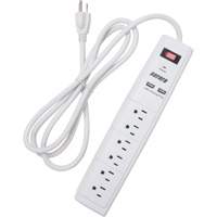 USB Charging Surge Protector, 6 Outlets, 1200 J, 1875 W, 6' Cord XH064 | Stor-it Systems