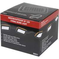 LED String Work Lights, 5 Lights, 50' L, Plastic Housing XI021 | Stor-it Systems