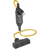Triple-Tap Inline GCFI Extension Cord & Connector, 120 V, 15 Amps, 3' Cord XI231 | Stor-it Systems