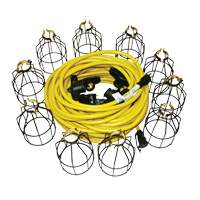 LED Stringlights, 10 Lights, 100' L, Metal Housing XI312 | Stor-it Systems