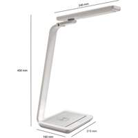 Desk Lamp with Wireless Charging, 10 W, LED, 17-2/5" Neck, White XI750 | Stor-it Systems