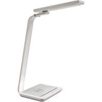 Desk Lamp with Wireless Charging, 10 W, LED, 17-2/5" Neck, White XI750 | Stor-it Systems