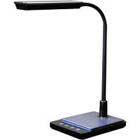 Lampe de bureau à col de cygne avec chargeur USB, 8 W, DEL, Col 15", Noir XI752 | Stor-it Systems