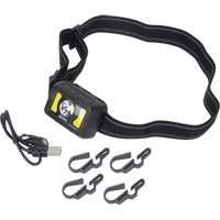 Headlamp, LED, 350 Lumens, 2 Hrs. Run Time, Rechargeable Batteries XI801 | Stor-it Systems